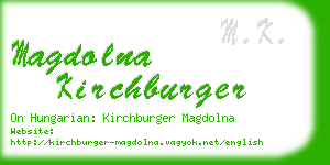 magdolna kirchburger business card